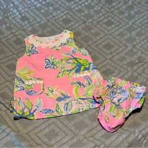 Lilly Pulitzer Baby Girl Pink Floral Top & Bloomers Set - 3-6M